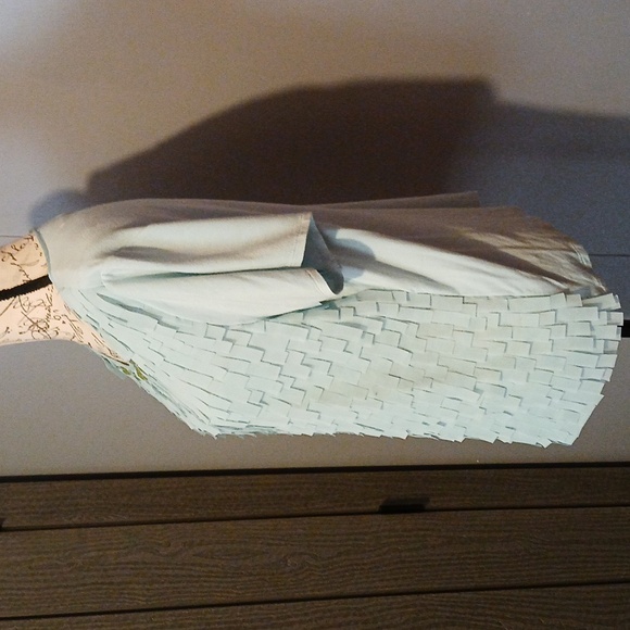 Alfred Dunner Lady's Seafoam Green Top with Layered Fringe & Embellished - Picture 3 of 7